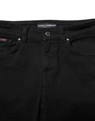 Dolce & Gabbana Schwarze Skinny Mid Waist Jeans aus Baumwolle