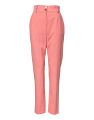 Dolce & Gabbana Rosa High Waist Tapered Anzughose