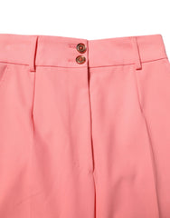 Dolce & Gabbana Rosa High Waist Tapered Anzughose