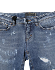 Dolce & Gabbana Blaue ZERSTÖRTE Skinny Jeans