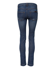Dolce & Gabbana Blaue Baumwolle mittelhohe Skinny Jeans