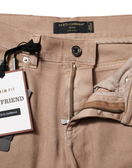 Dolce & Gabbana Braune Boyfriend Jeans aus Baumwolle