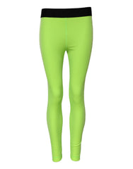 Dolce & Gabbana Grüne Nylon Slim Fit Leggings Hose