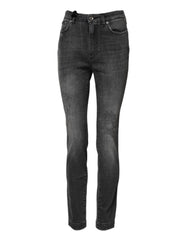 Dolce & Gabbana Dunkelgraue AUDREY Baumwoll-Skinny-Jeans