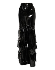 Dolce & Gabbana Schwarze High-Waist Cargo-Bootcut-Hose