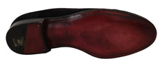 Dolce & Gabbana Loafer Schwarz Samt Goldene Krone