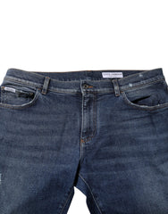 Dolce & Gabbana Blaue Jeans aus Baumwolle mit mittlerer Bundhöhe im geraden Schnitt
