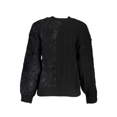 Desigual Black Cotton Women Sweater with Turtleneck