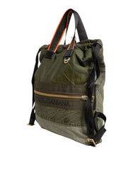 Dolce & Gabbana Militärgrüner Patchwork-Rucksack