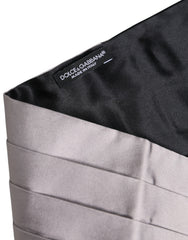 Dolce & Gabbana Gray Men 100% Silk Belt Wide Waist Cummerbund