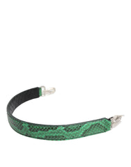 Dolce & Gabbana Black Green Exotic Leather Bag Shoulder Strap
