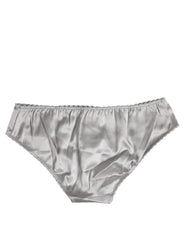 Dolce & Gabbana Graue Seiden-Stretch-Höschen Unterwäsche mit niedriger Taille