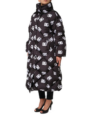 Dolce & Gabbana Schwarze DG Mania Steppjacke Langer Mantel