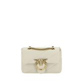 PINKO White Calf Leather Bos Taurus Shoulder Bag