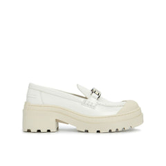 Dior White Calfskin Platform Loafers