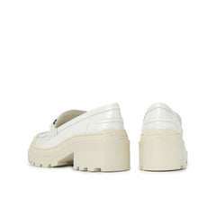 Dior White Calfskin Platform Loafers
