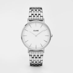 Cluse Silberne Edelstahl-Armbanduhr