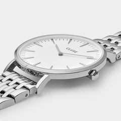 Cluse Silberne Edelstahl-Armbanduhr