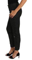Dolce & Gabbana Schwarzes Kleid Gepunktete Cropped-Hose mit geradem Bein