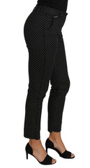 Dolce & Gabbana Schwarzes Kleid Gepunktete Cropped-Hose mit geradem Bein