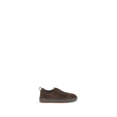 Santoni Braune Kalbsleder Bos Taurus Low-Top-Sneakers