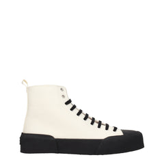 Jil Sander Beige Stoff High-Top-Sneaker