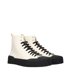 Jil Sander Beige Stoff High-Top-Sneaker