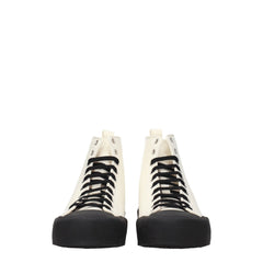 Jil Sander Beige Stoff High-Top-Sneaker