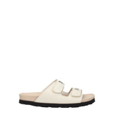 Palm Angels Beige Leather Flat Sandals