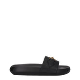 Versace Black Leather Slippers