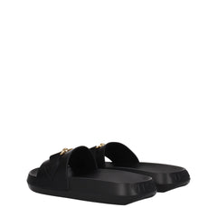 Versace Hausschuhe aus schwarzem Leder