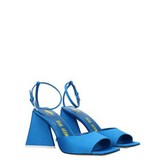 The Attico Blaue Satin-High-Heel-Sandalen