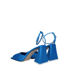 The Attico Blaue Satin-High-Heel-Sandalen