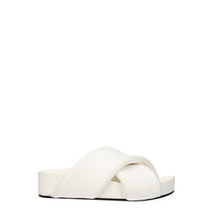 Jil Sander Weiße Leder-Slipper