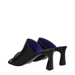 Stella McCartney Schwarze Leder-Sandalen mit Stilettoabsatz