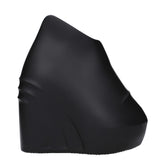Givenchy Black Cotton Wedge Sandals