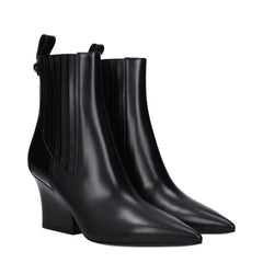 Valentino Garavani Schwarze Leder-Stiefeletten