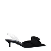 Versace Zwarte Satijnen Platte Sandalen