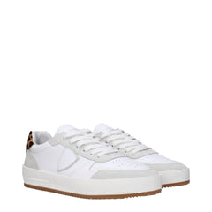 Philippe Model White Leather Low Top Sneakers