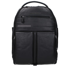 Piquadro Black Leather Backpack