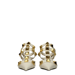 Valentino Garavani Beigefarbene Leder-Stiletto-Sandalen