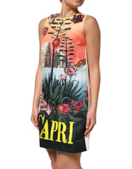 Dolce & Gabbana Mehrfarbiges A-Linien-Minikleid mit Kristallverzierung