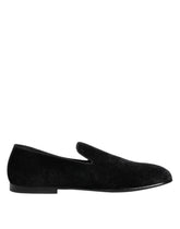 Dolce & Gabbana Schwarze Jacquard Slipper Formelle Herren-Abendschuhe