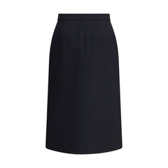 Valentino Garavani Black Wool Oves Aries Midi Skirt