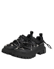 Dolce & Gabbana – Schwarze Trekking-Sneaker mit niedrigem Schaft und Schnürung