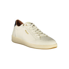 Blauer White Leather Men Sneaker