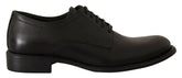 Dolce & Gabbana Schwarze Leder Derby Herren Business Schnürschuhe