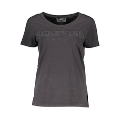 Scervino Street Damen T-Shirt aus schwarzer Baumwolle