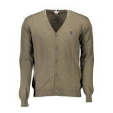 U.S. POLO ASSN. Grüne Baumwoll-Herrenstrickjacke