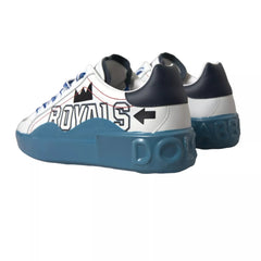 Dolce & Gabbana Blau-Weiß Bedruckte Portofino Melt Sneakers